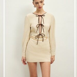 Cotton & Linen Lace Up Dress Without Belt nwt size small sold out